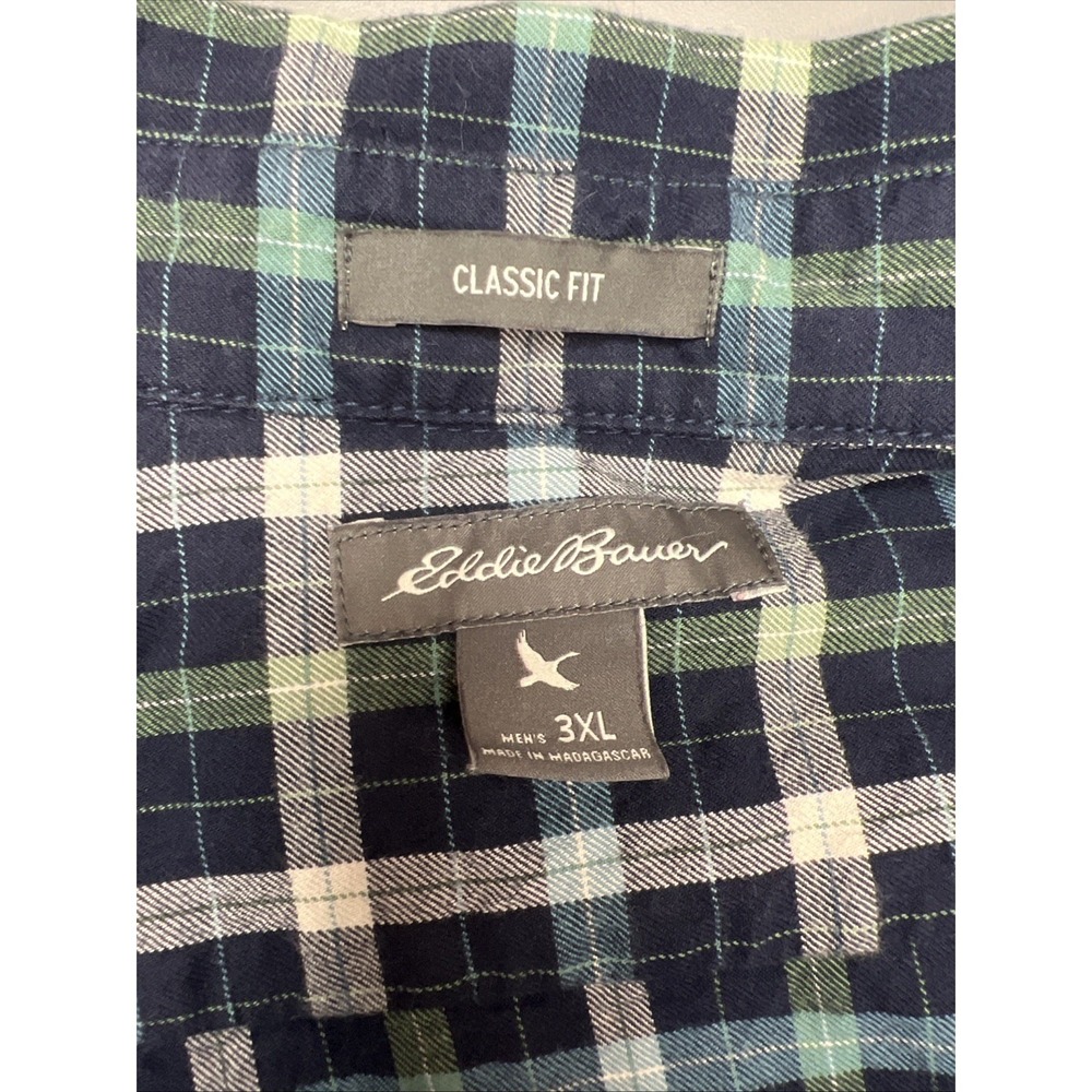 Eddie Bauer Classic Fit 3XL Plaid Flannel Shirt 100% Cotton Soft HO16 2016 - Picture 4 of 14